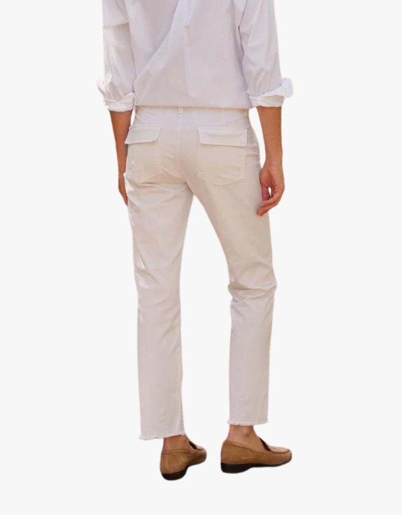 Frank & Eileen Blackrock The Italian Utility Pants in Chalk (Italian Cotton Twill)