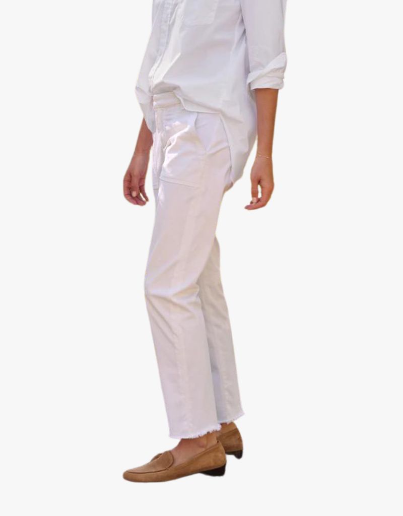 Frank & Eileen Blackrock The Italian Utility Pants in Chalk (Italian Cotton Twill)