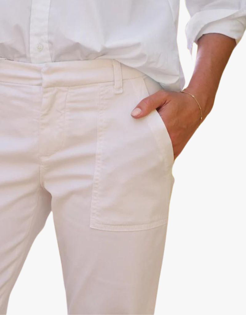 Frank & Eileen Blackrock The Italian Utility Pants in Chalk (Italian Cotton Twill)