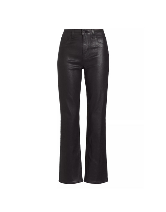 L'agence Ginny High Rise Straight Jean in Noir Coated